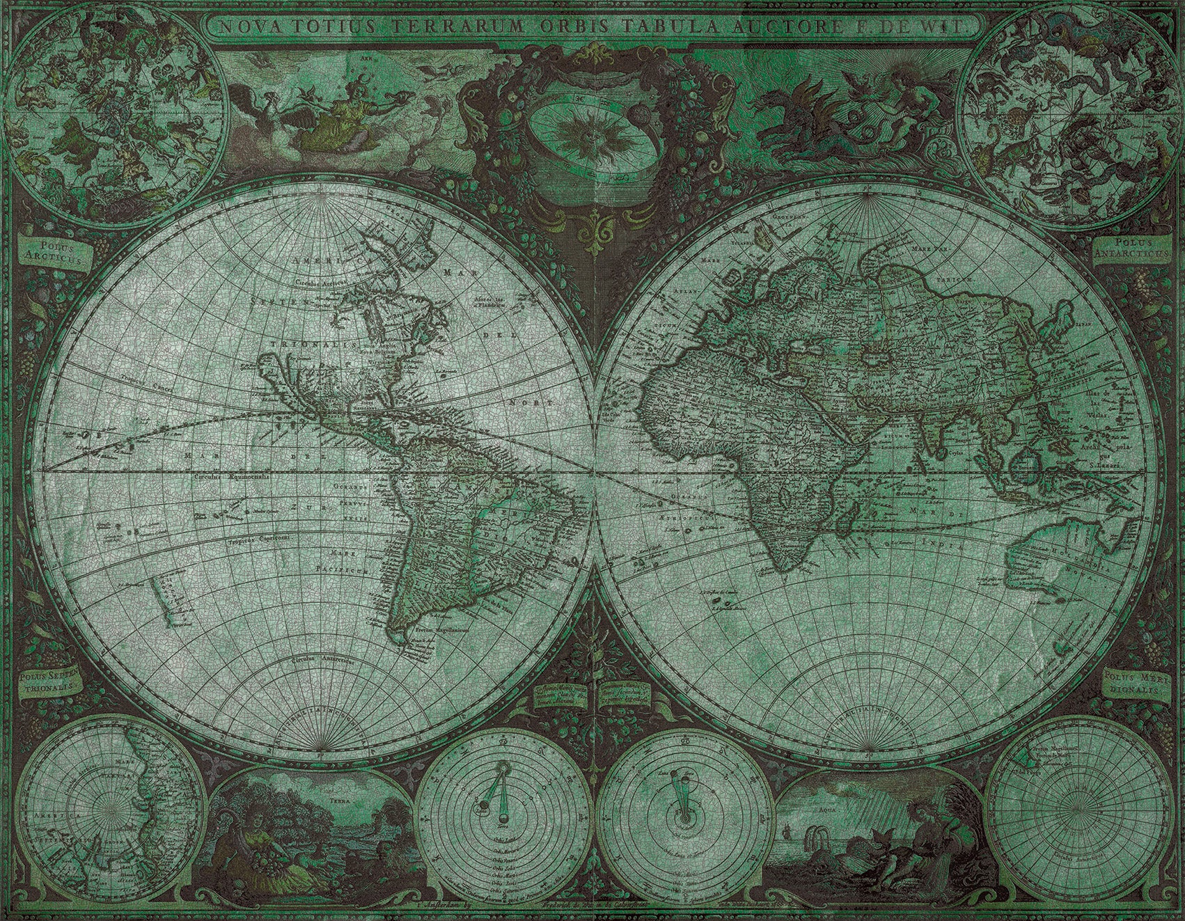 3D Vintage Map - Printed Mural