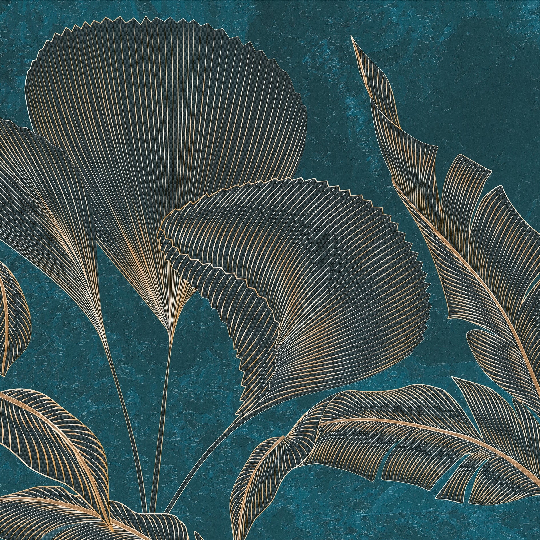 3D Gilded Tropics - Printed Mural