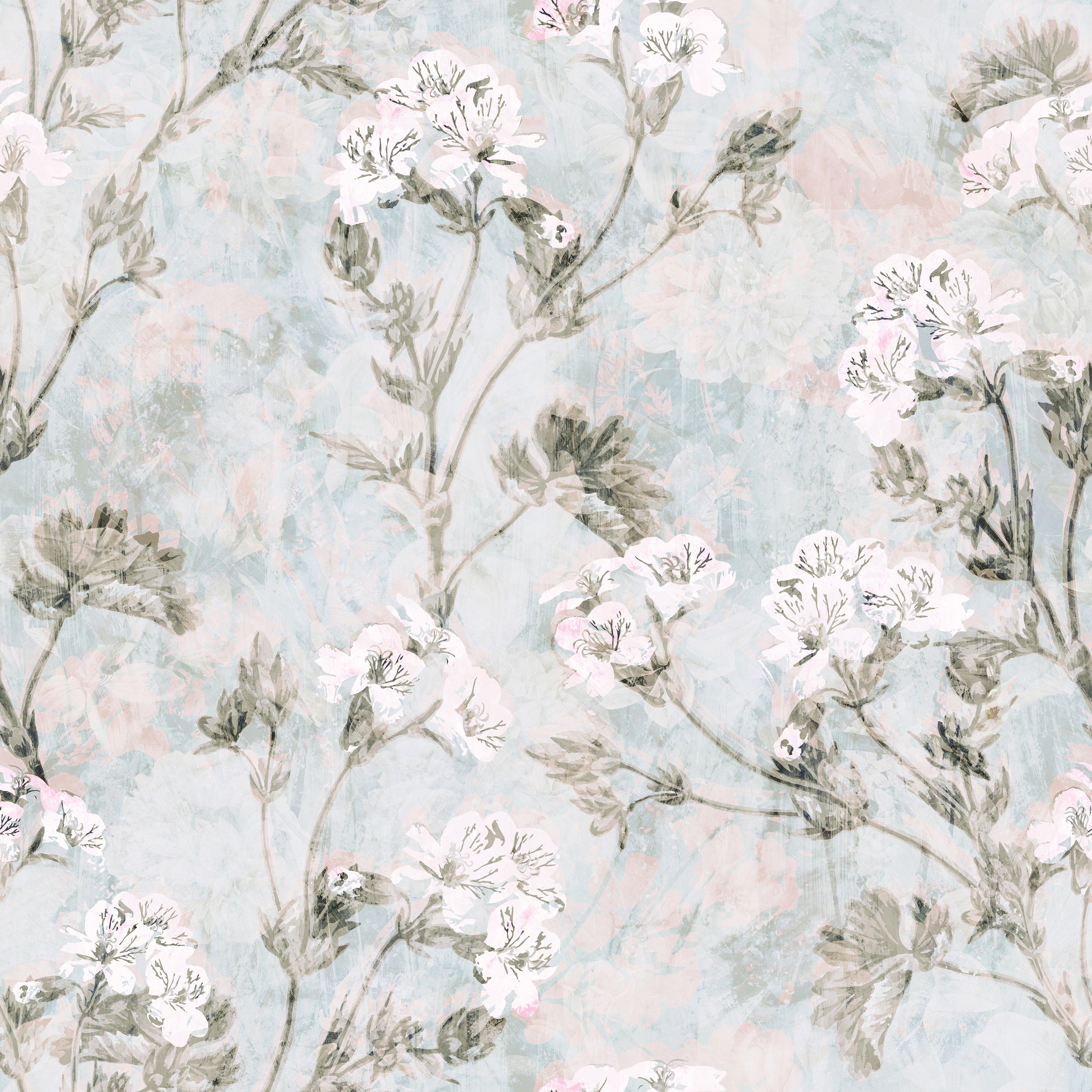 Floral Impression - White Pink Tint