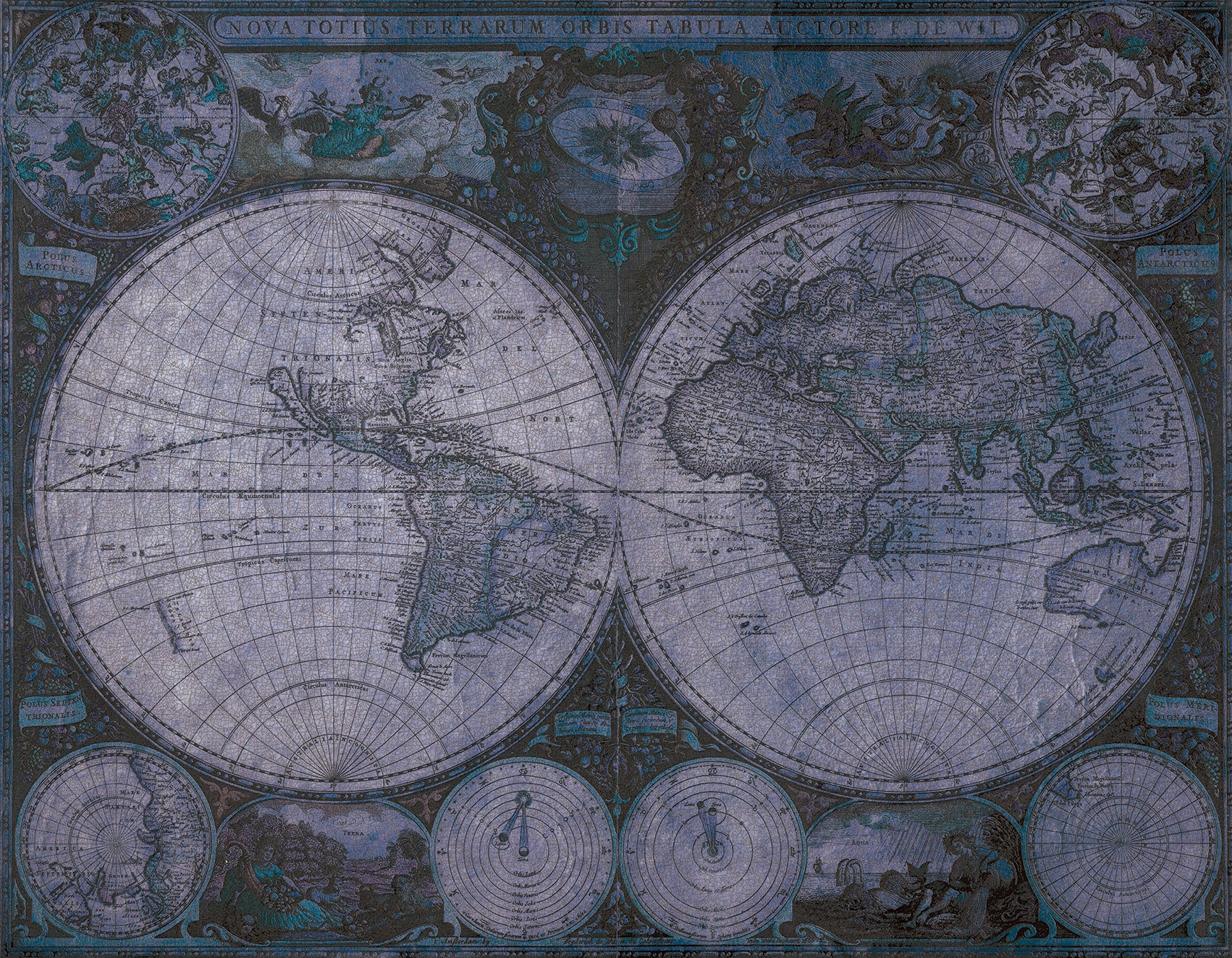 3D Vintage Map - Printed Mural