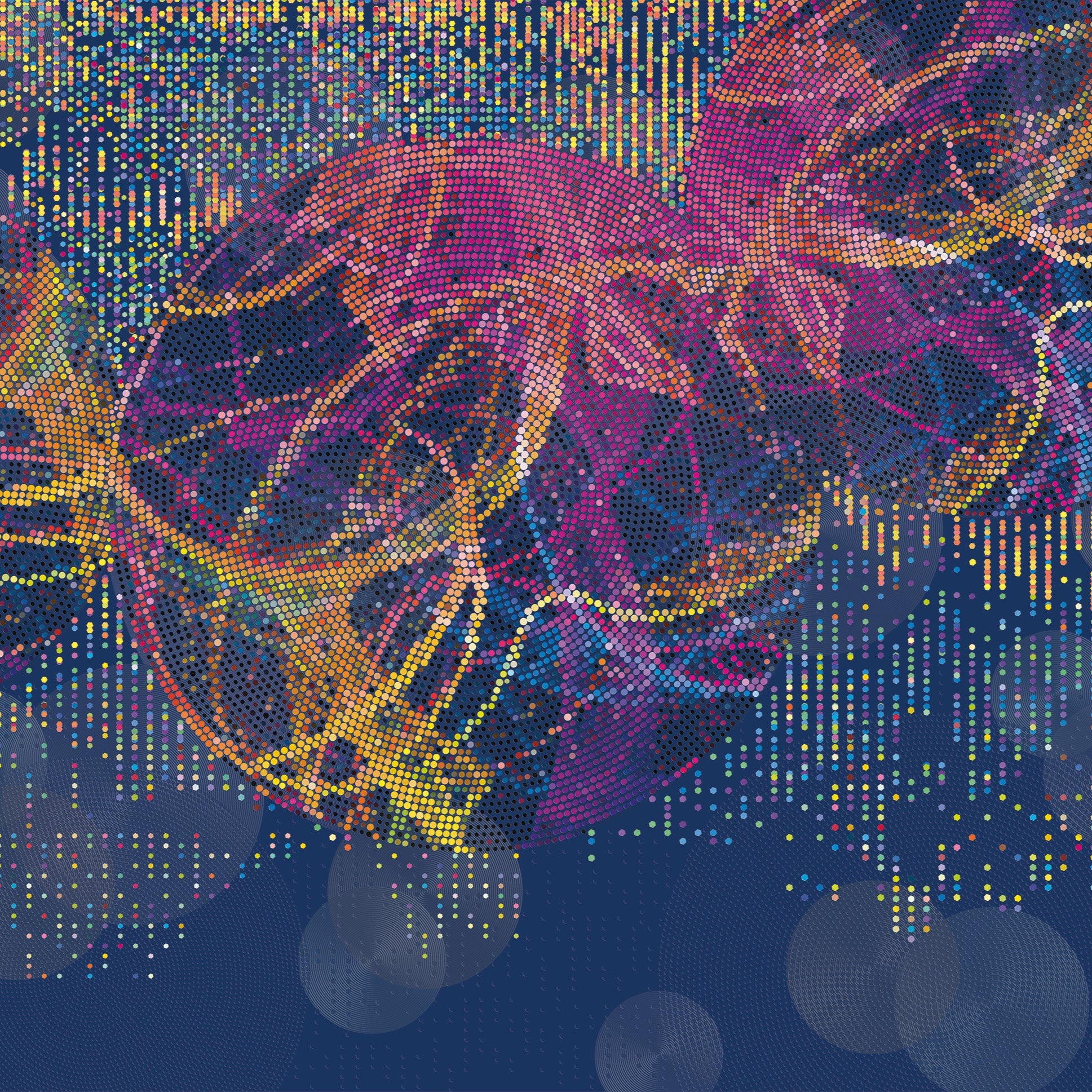 3D Dotted Digital Bloom - Printed Mural