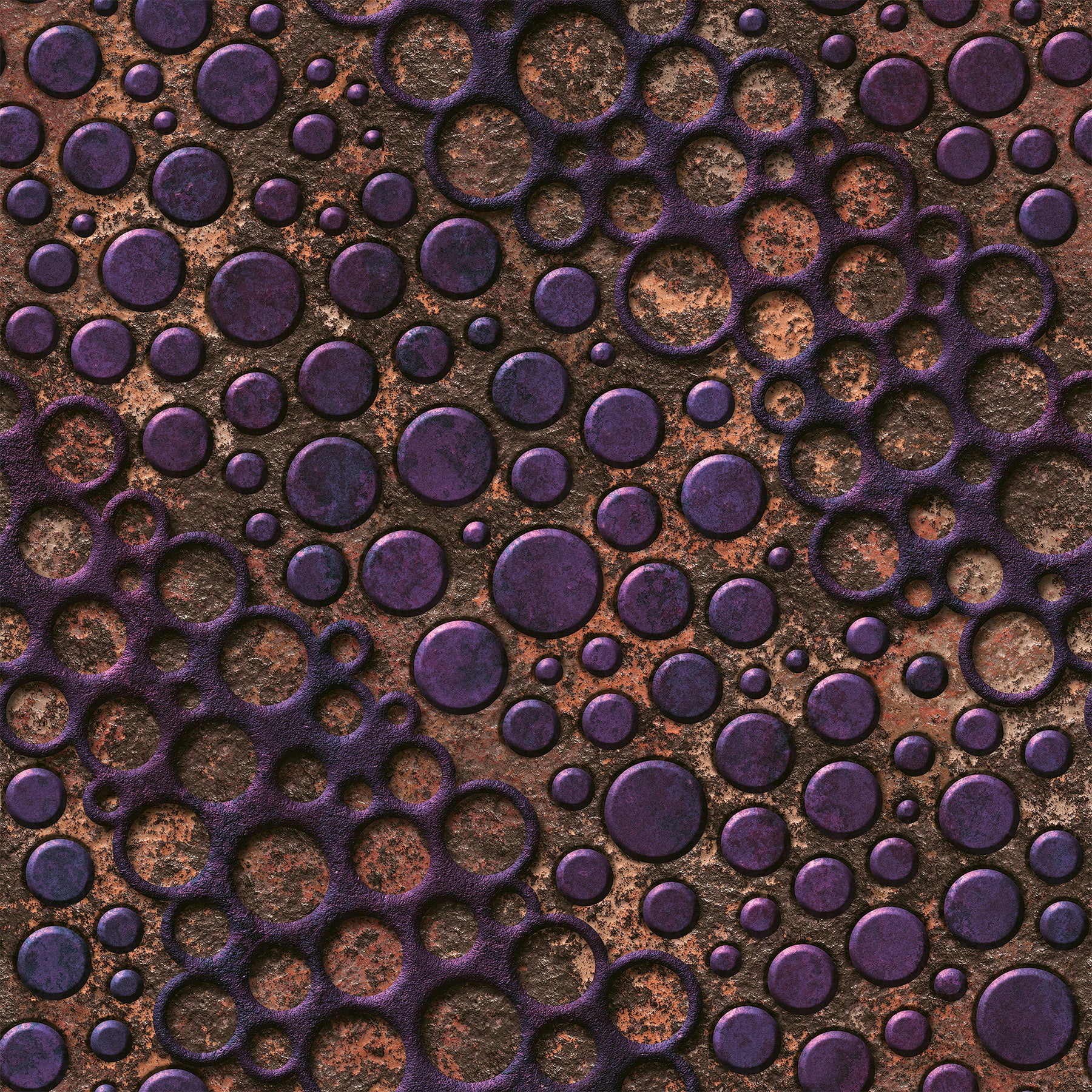 3D Metallic Bubbles - Printed Wallpaper
