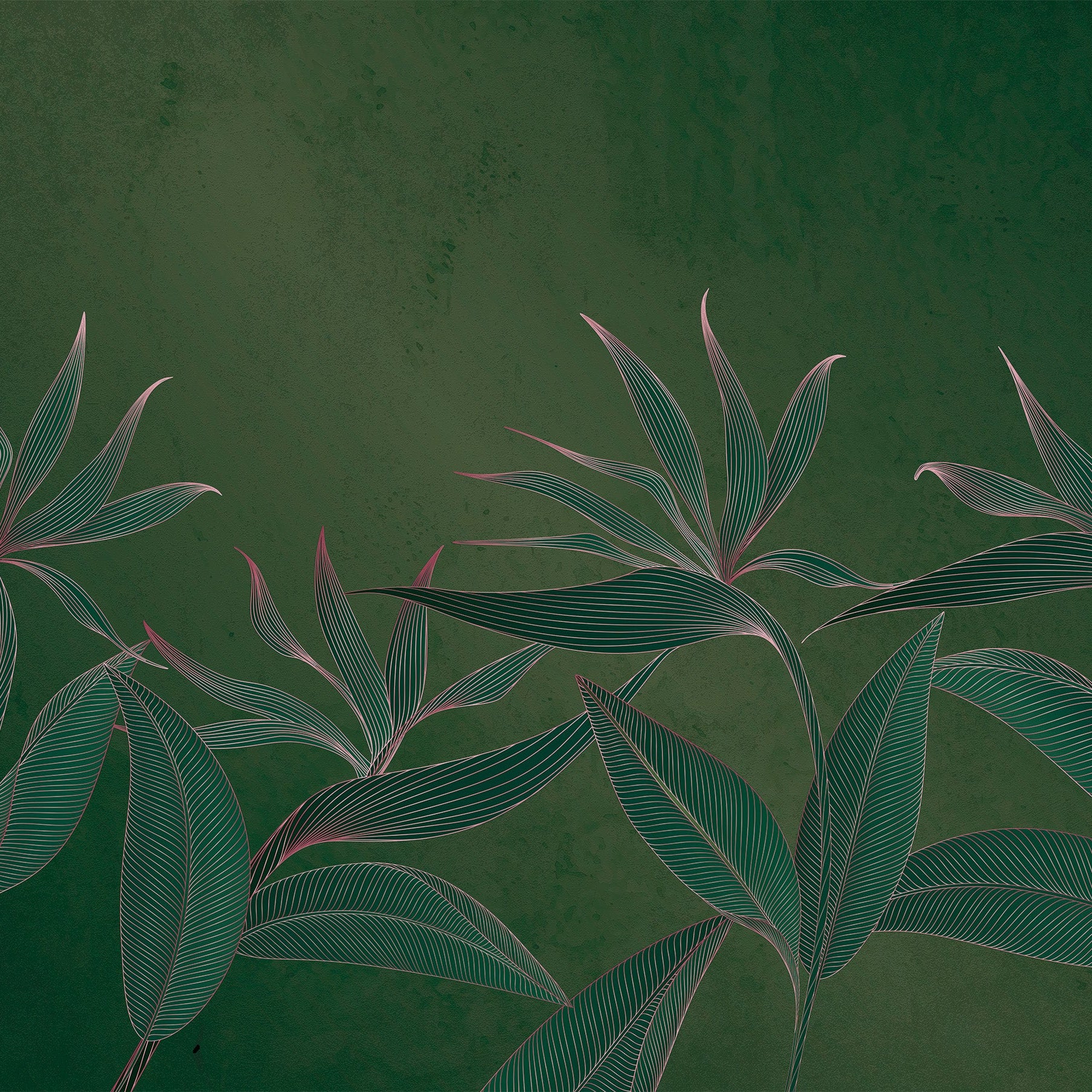 3D Golden Tropical Flowers - Printed Mural