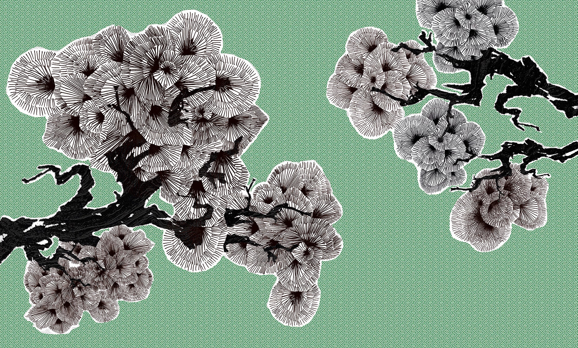 3D Ink Blossom - Printed Mural