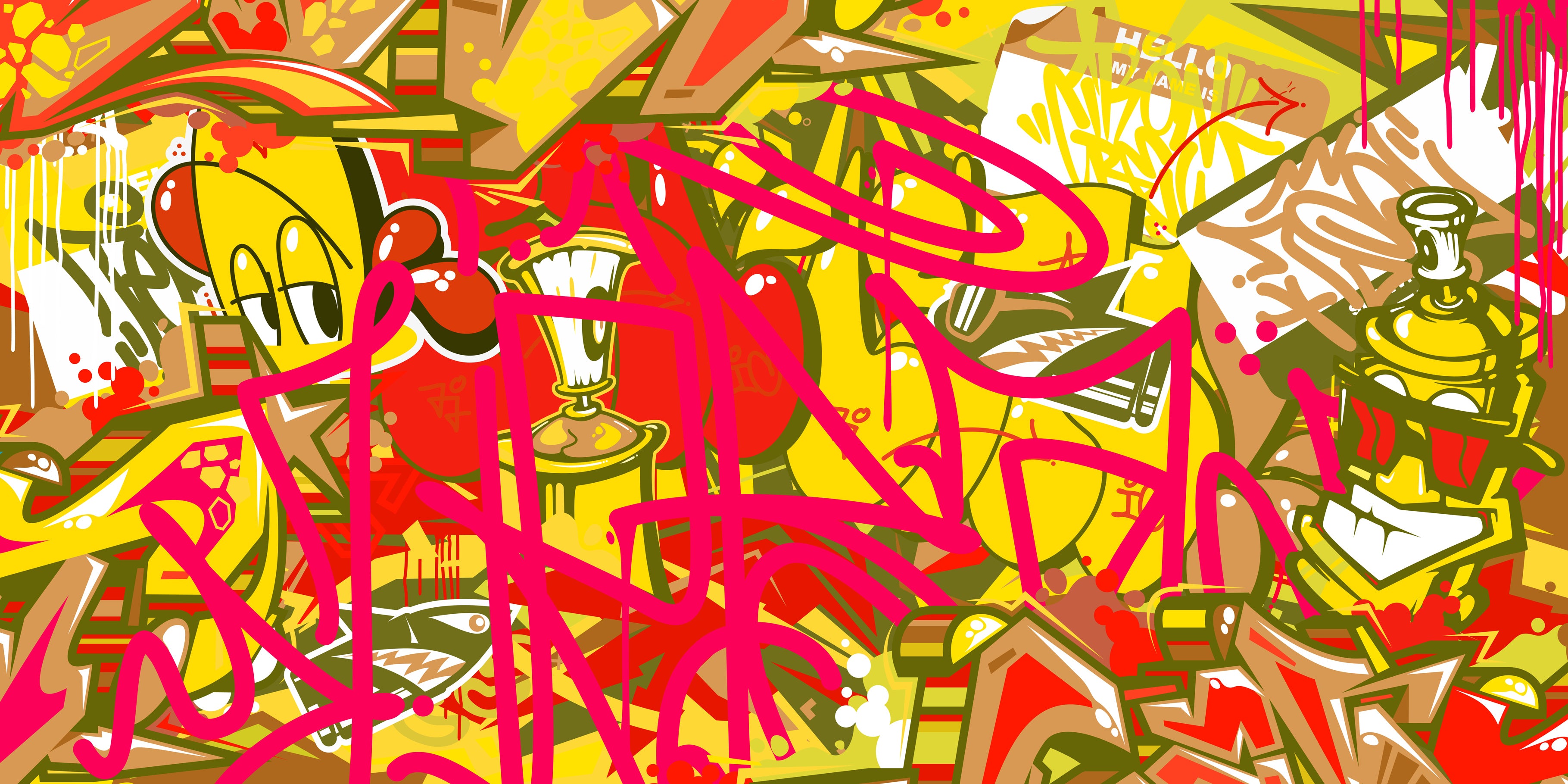Tag & Spark - Cartoon Graffiti Riot Mural