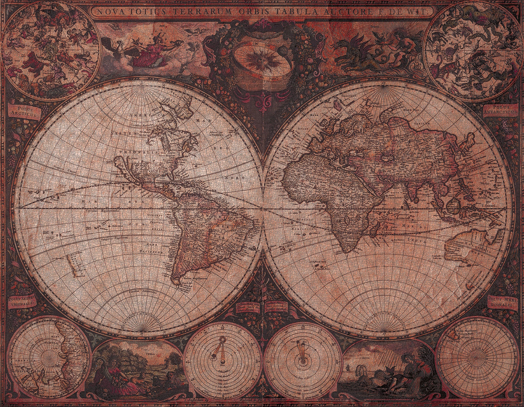 3D Vintage Map - Printed Mural