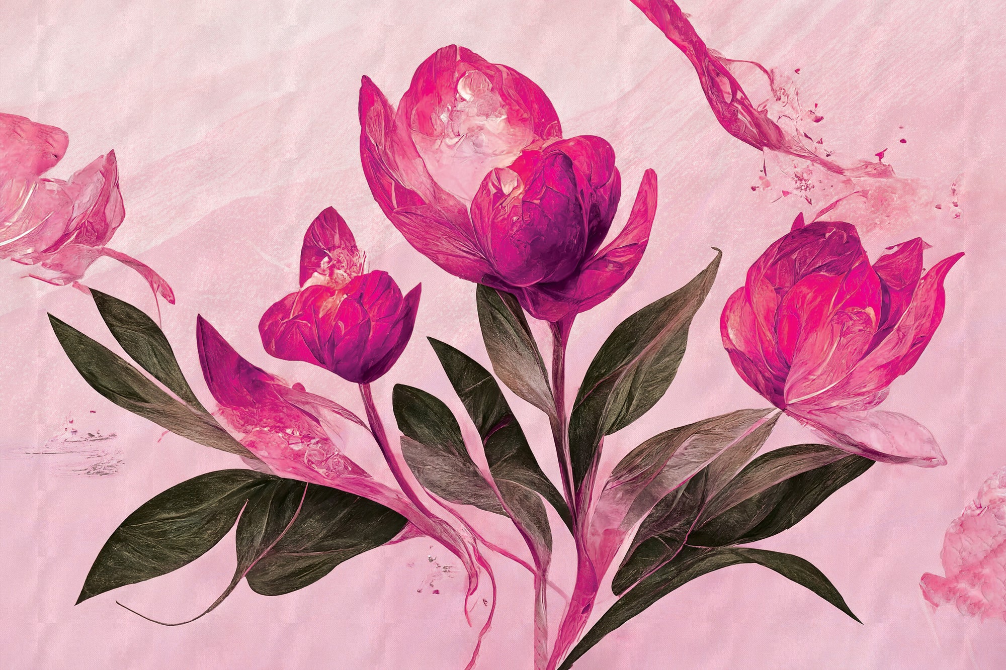 3D Floral Radiance - Printed Mural