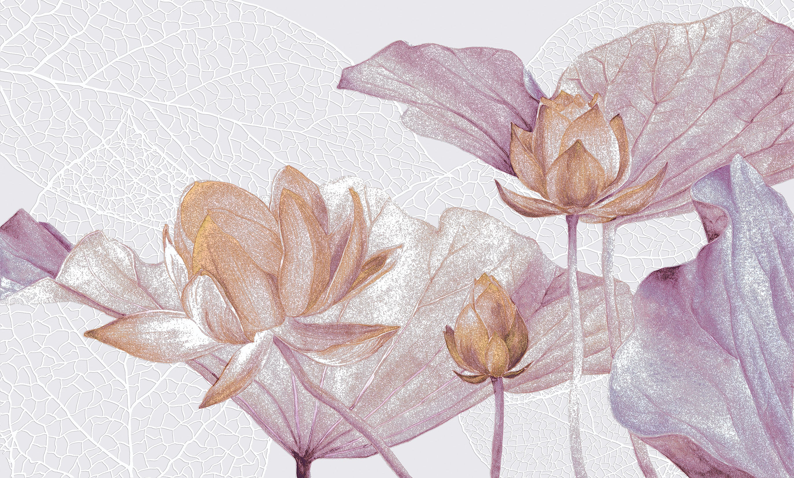 3D Lotus Flower - Printed Mural