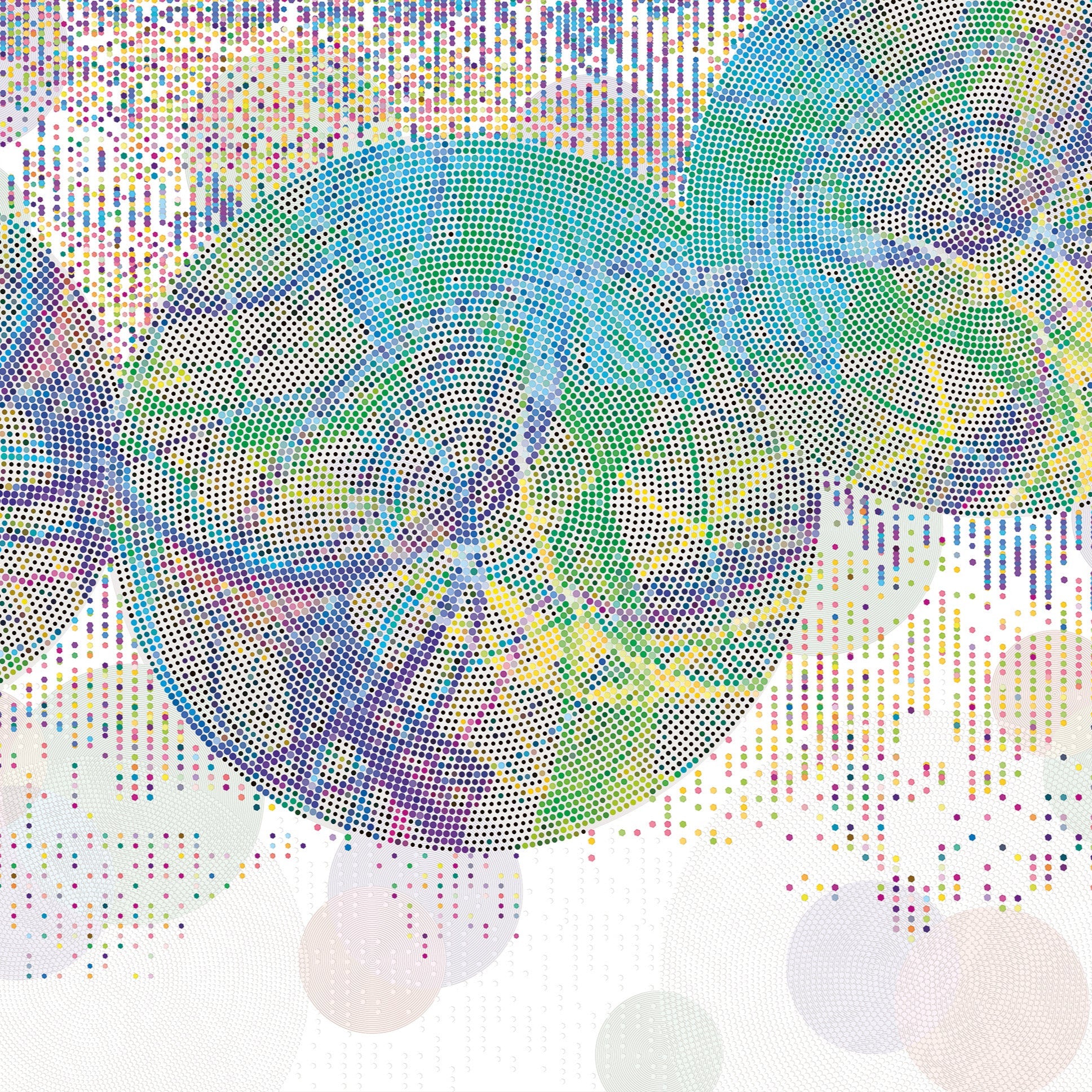 3D Dotted Digital Bloom - Printed Mural