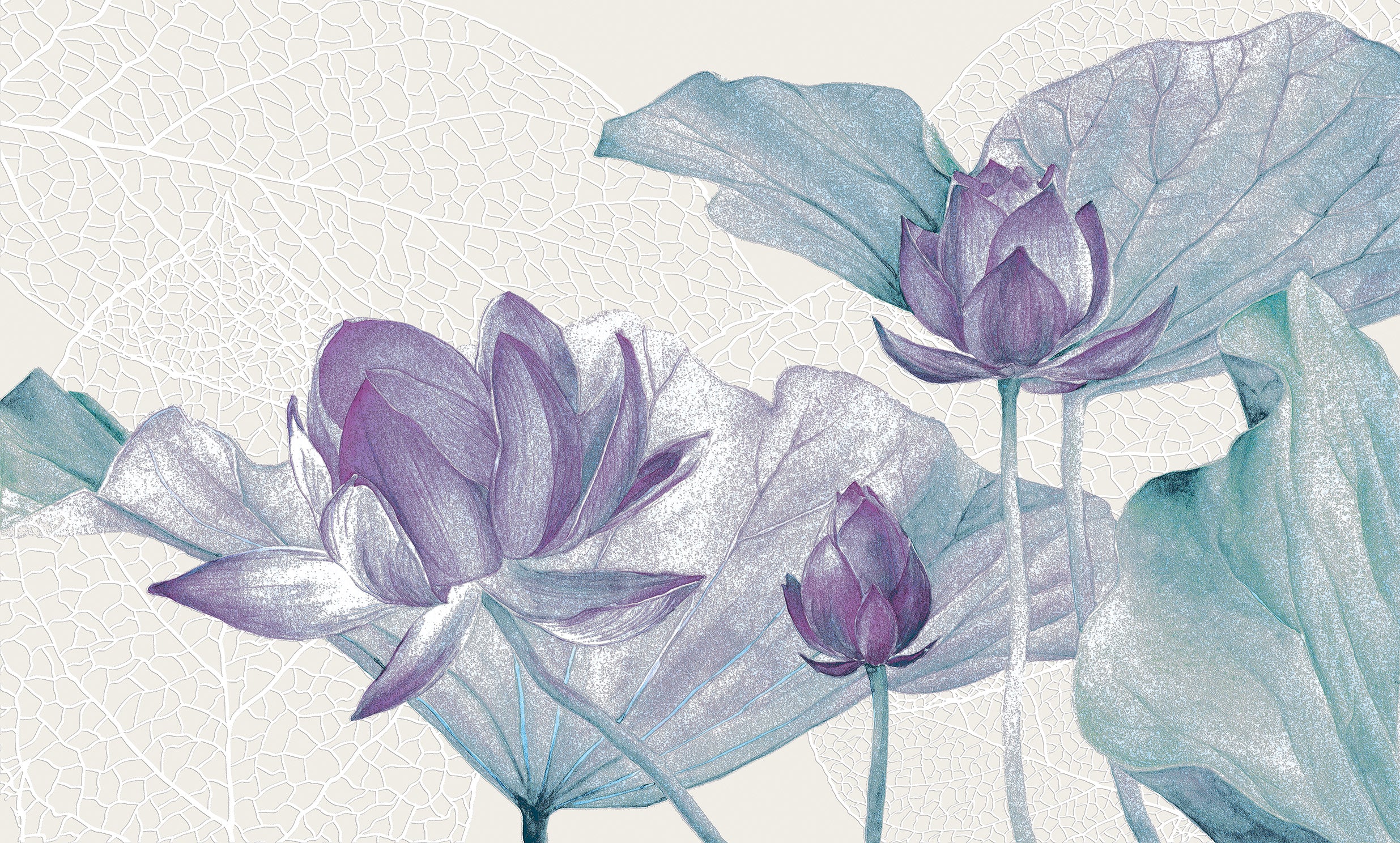 3D Lotus Flower - Printed Mural