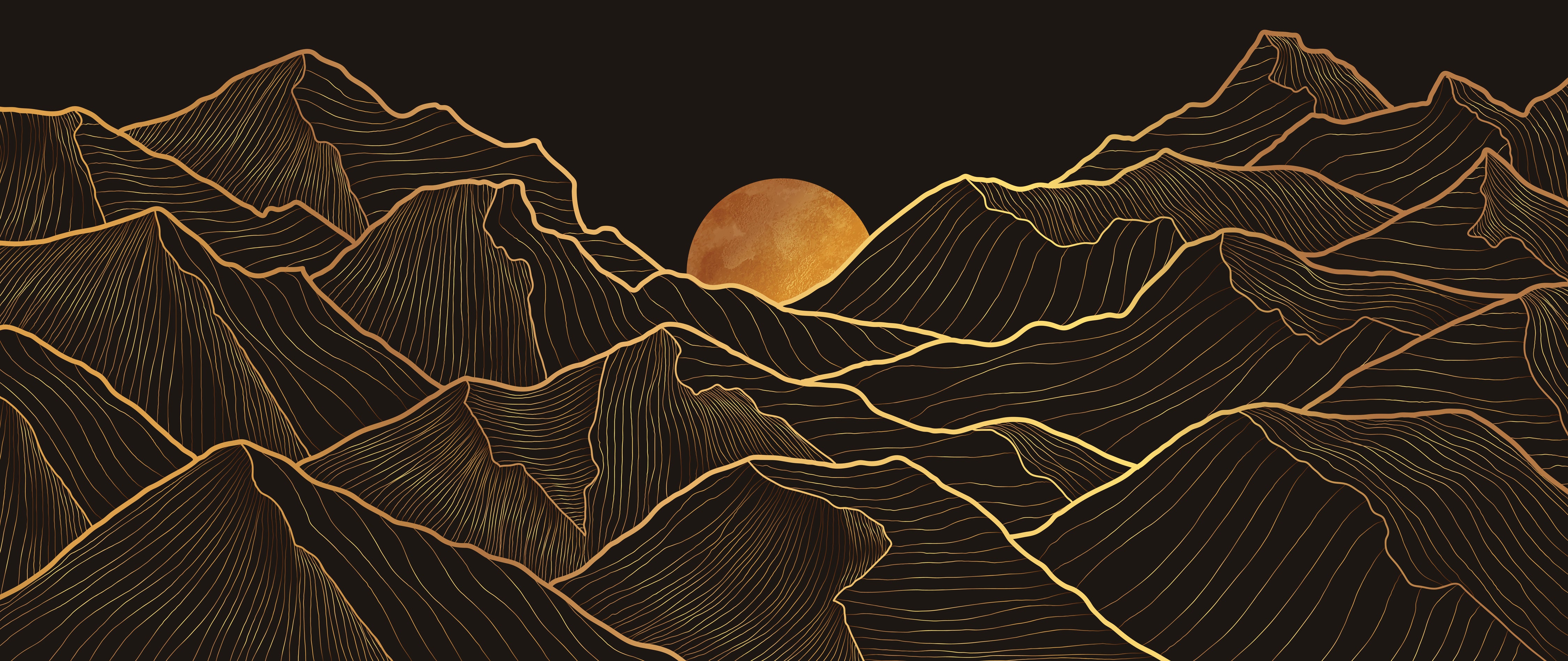 Golden Peaks Silhouette