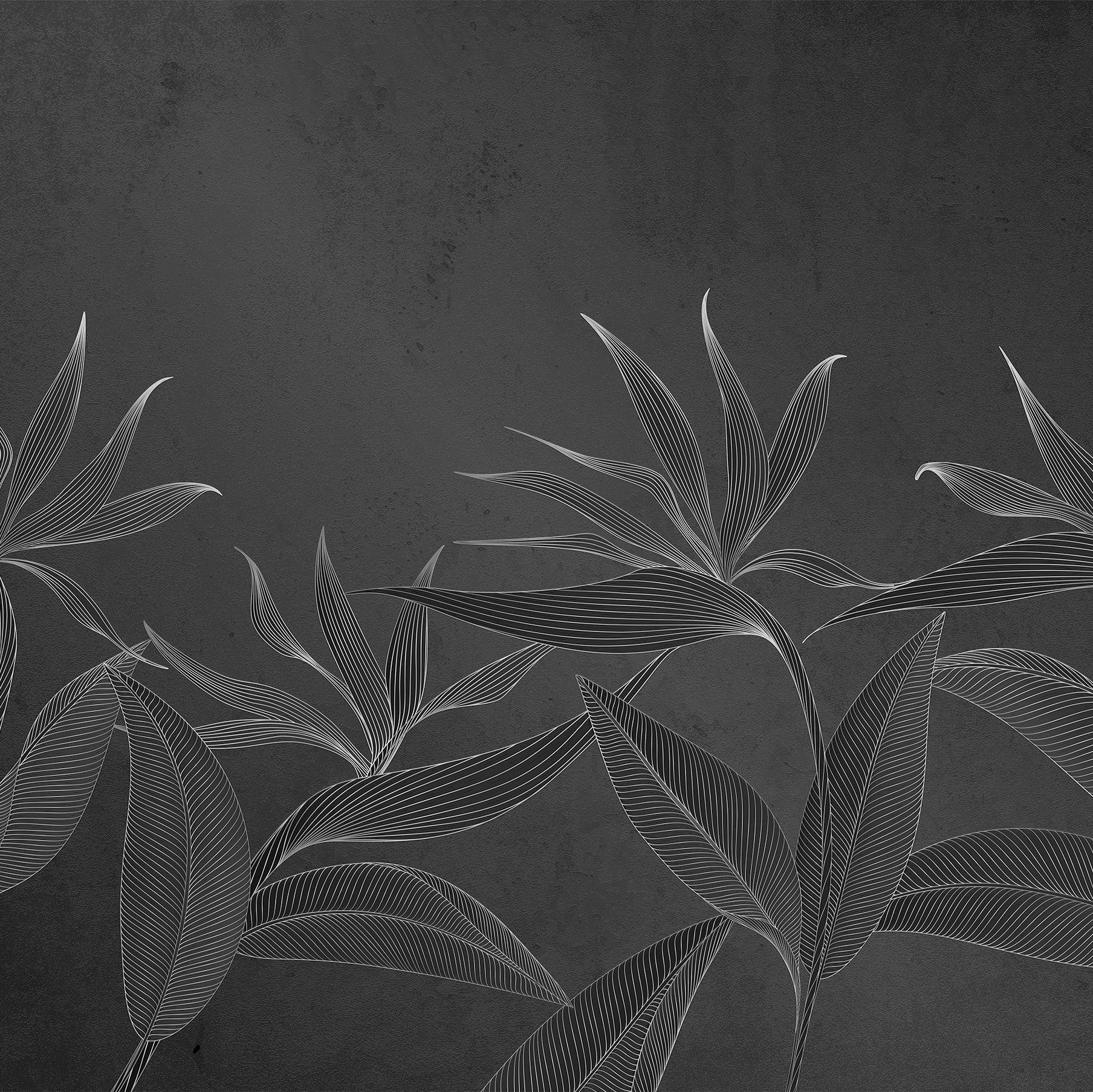 3D Golden Tropical Flowers - Printed Mural