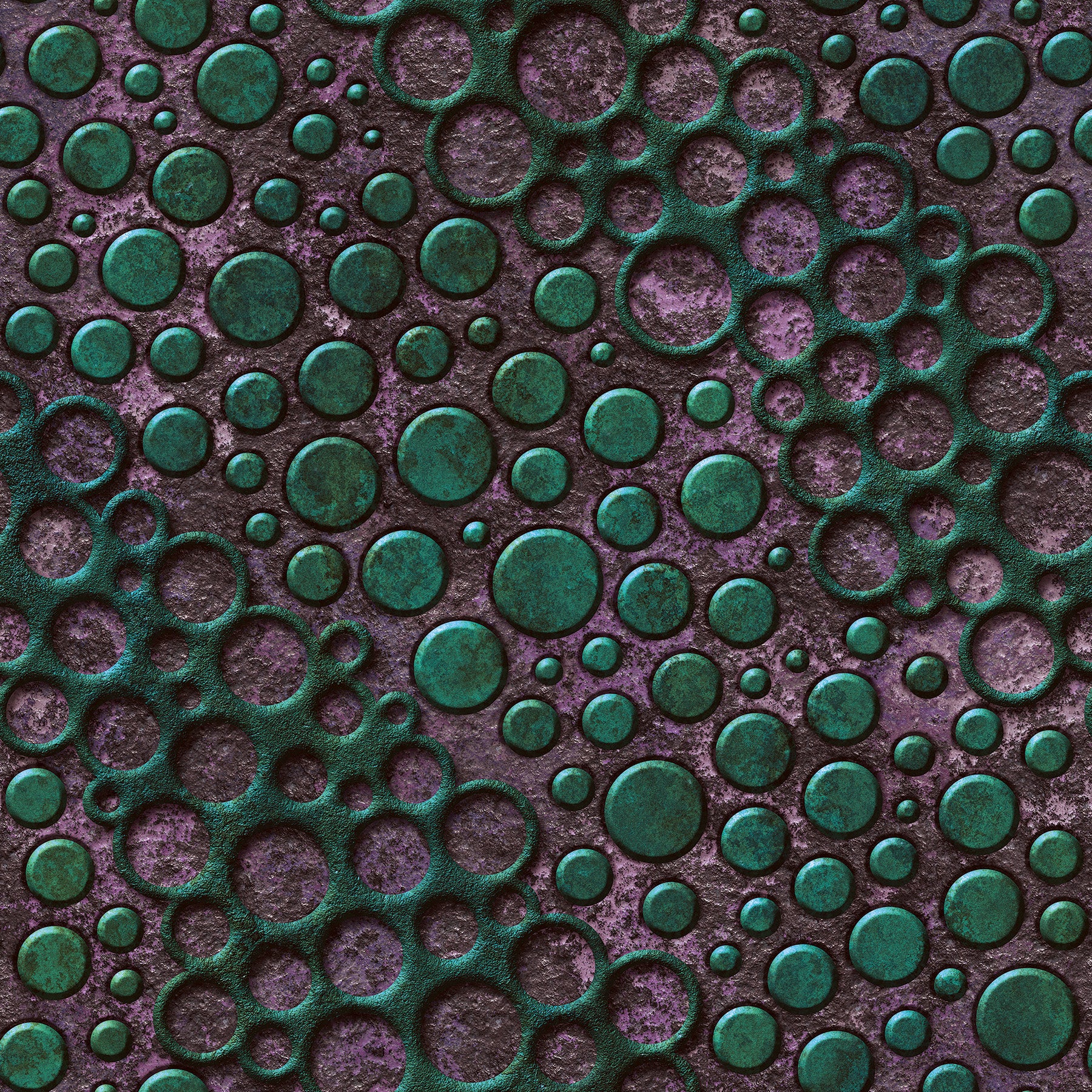 3D Metallic Bubbles - Printed Wallpaper