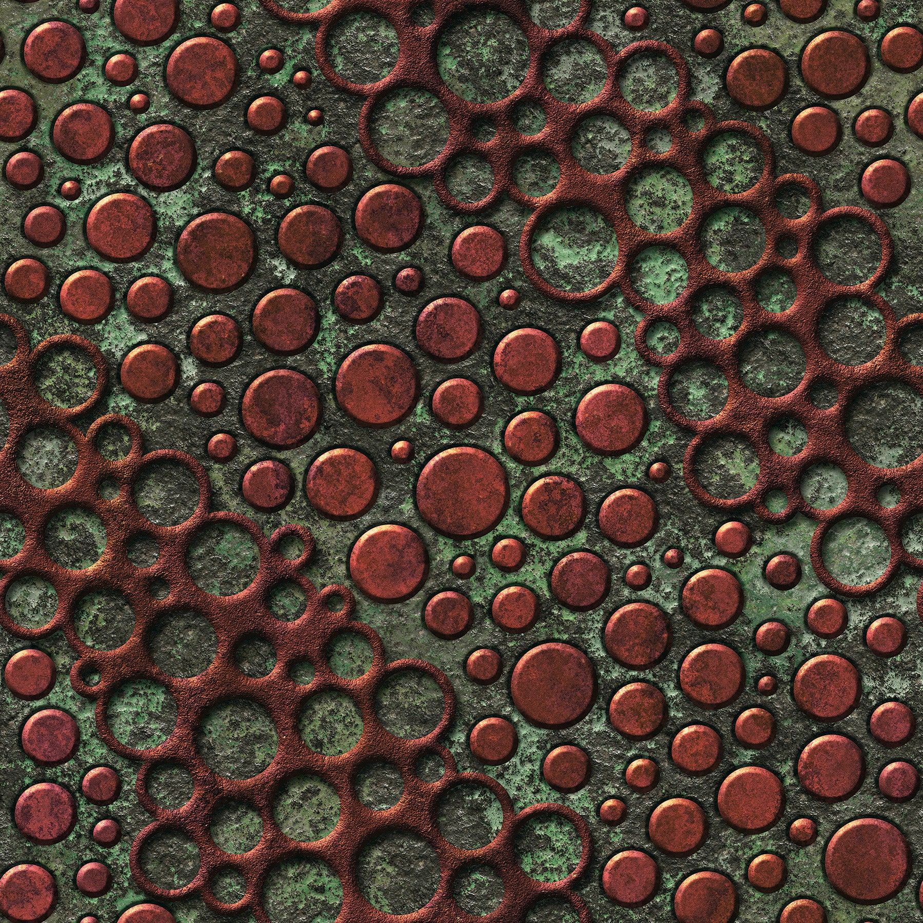 3D Metallic Bubbles - Printed Wallpaper