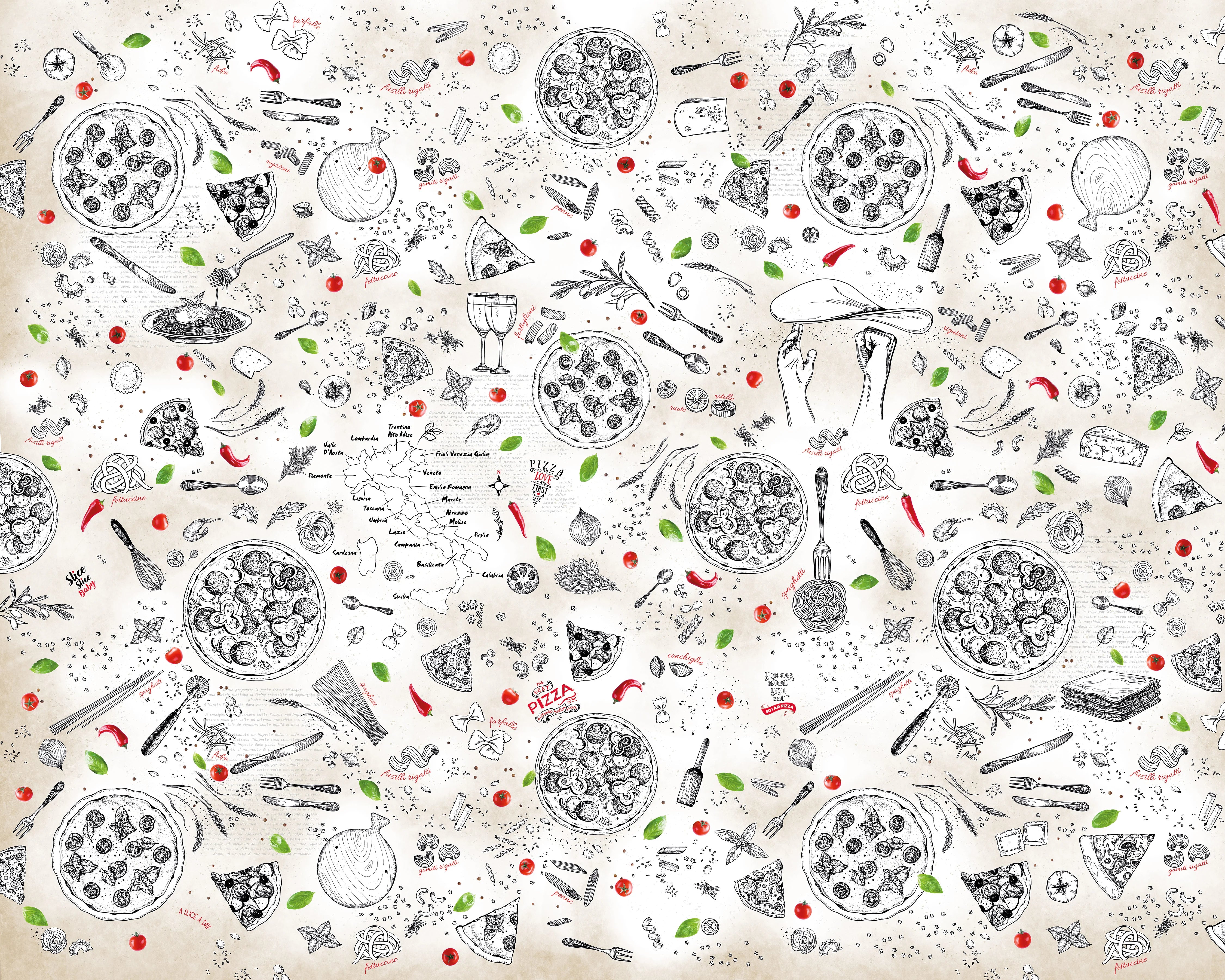 3D Pizza Party - Printed Mural
