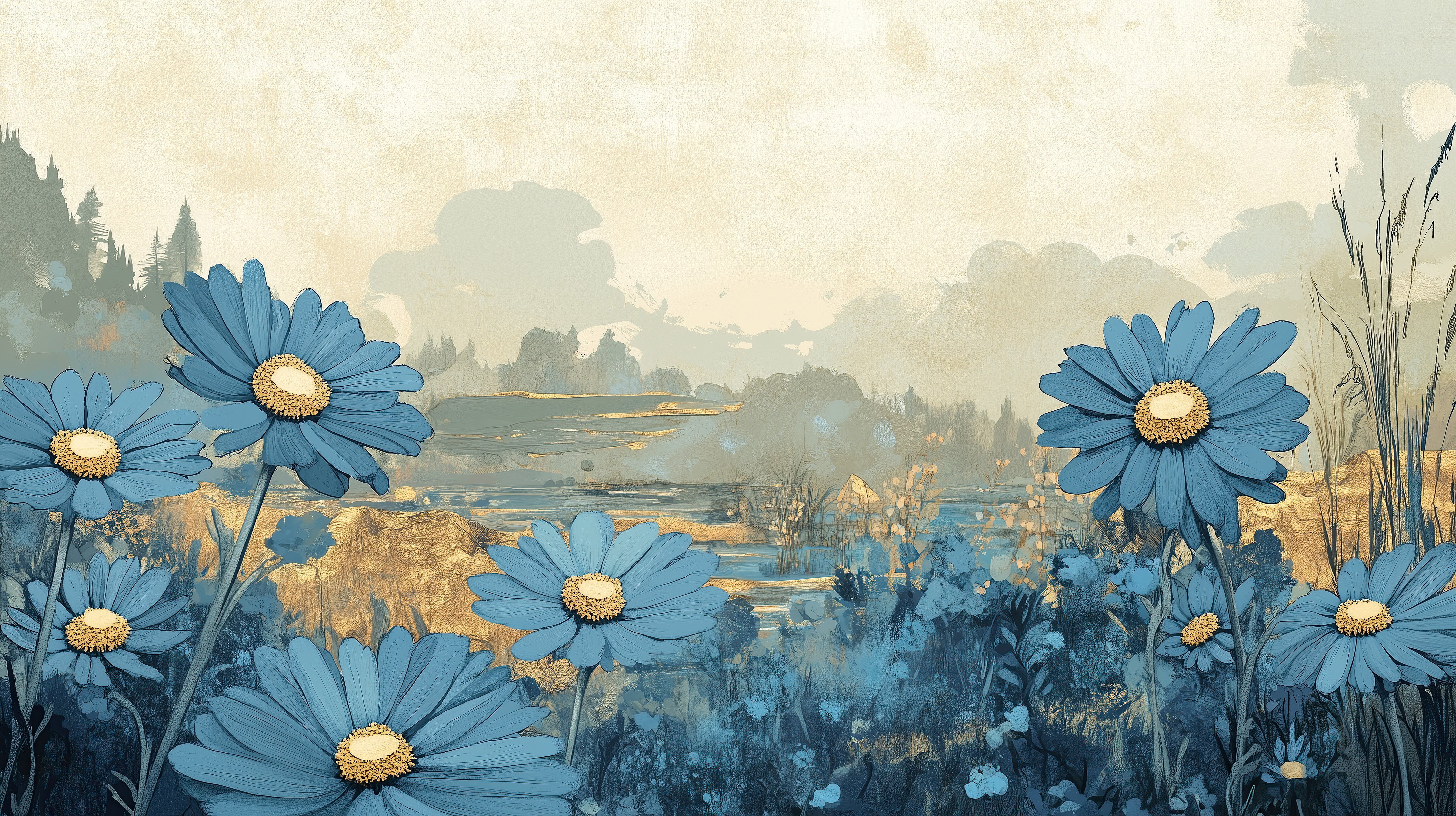 Golden Meadow Blooms