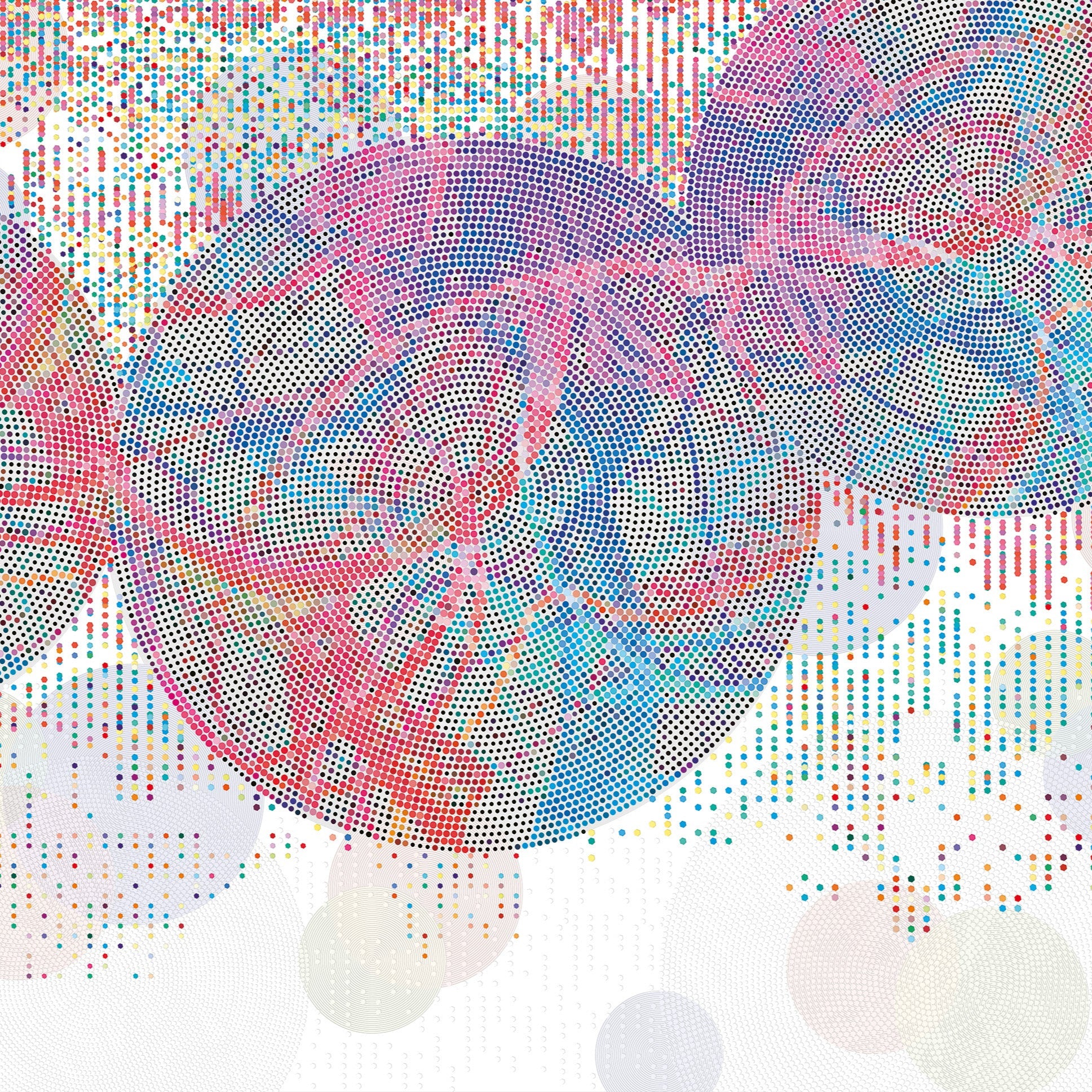 3D Dotted Digital Bloom - Printed Mural