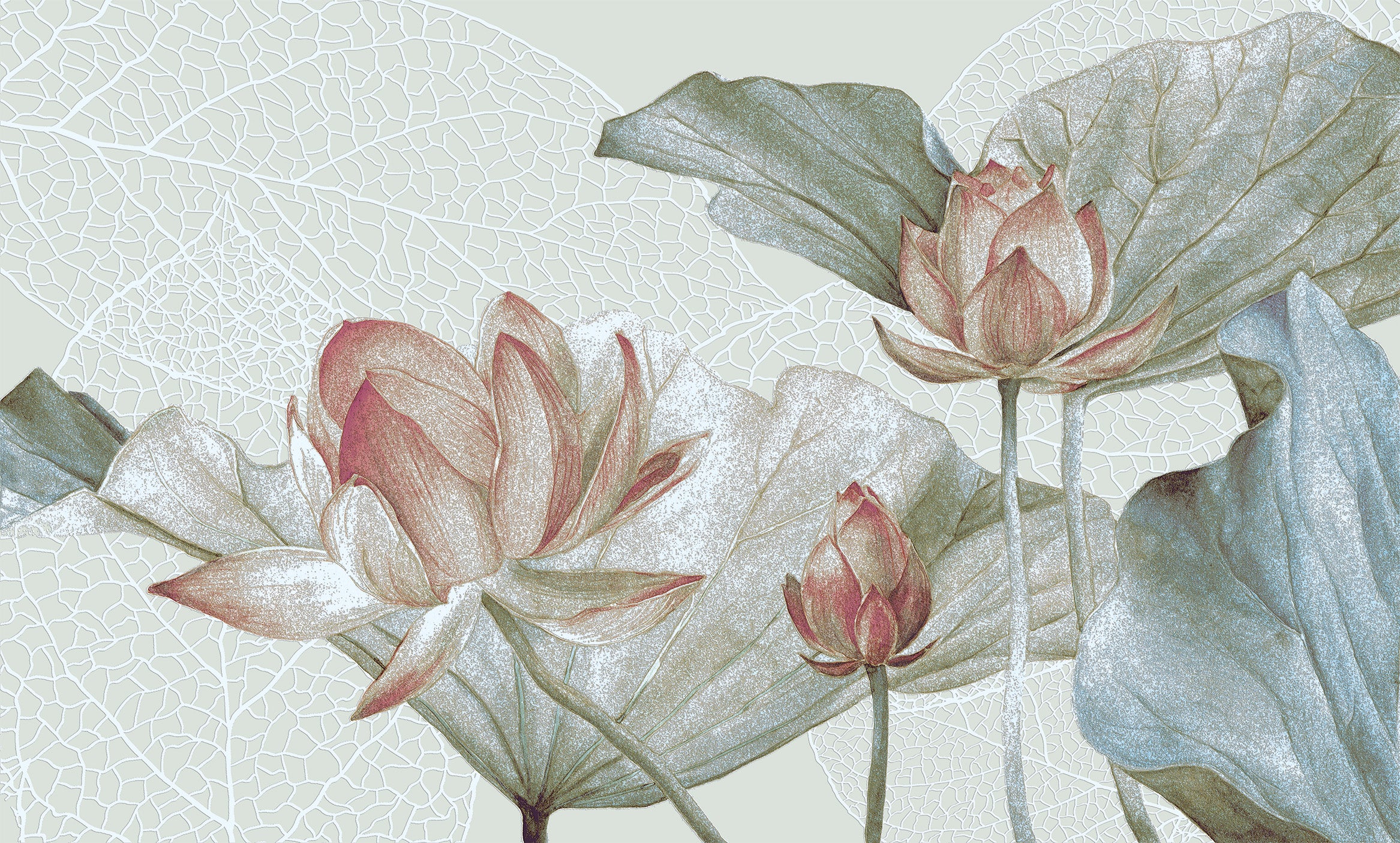 3D Lotus Flower - Printed Mural
