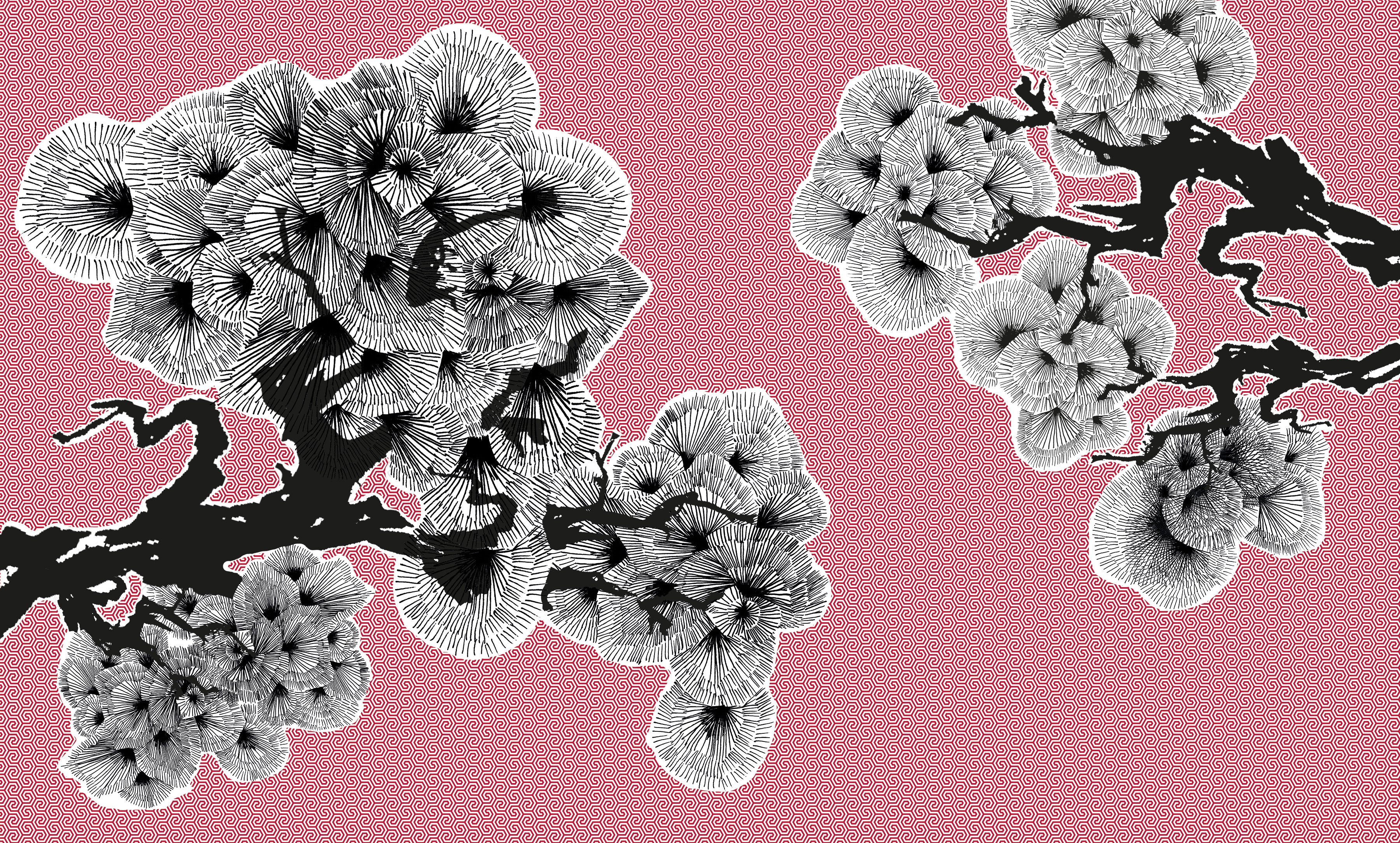 3D Ink Blossom - Printed Mural