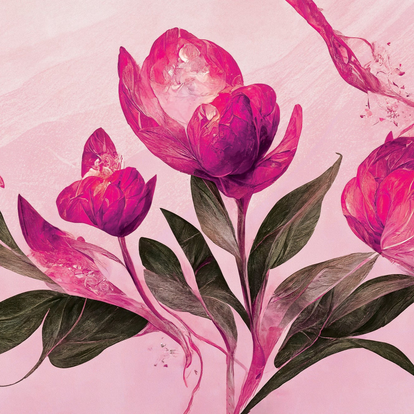 3D Floral Radiance - Printed Mural