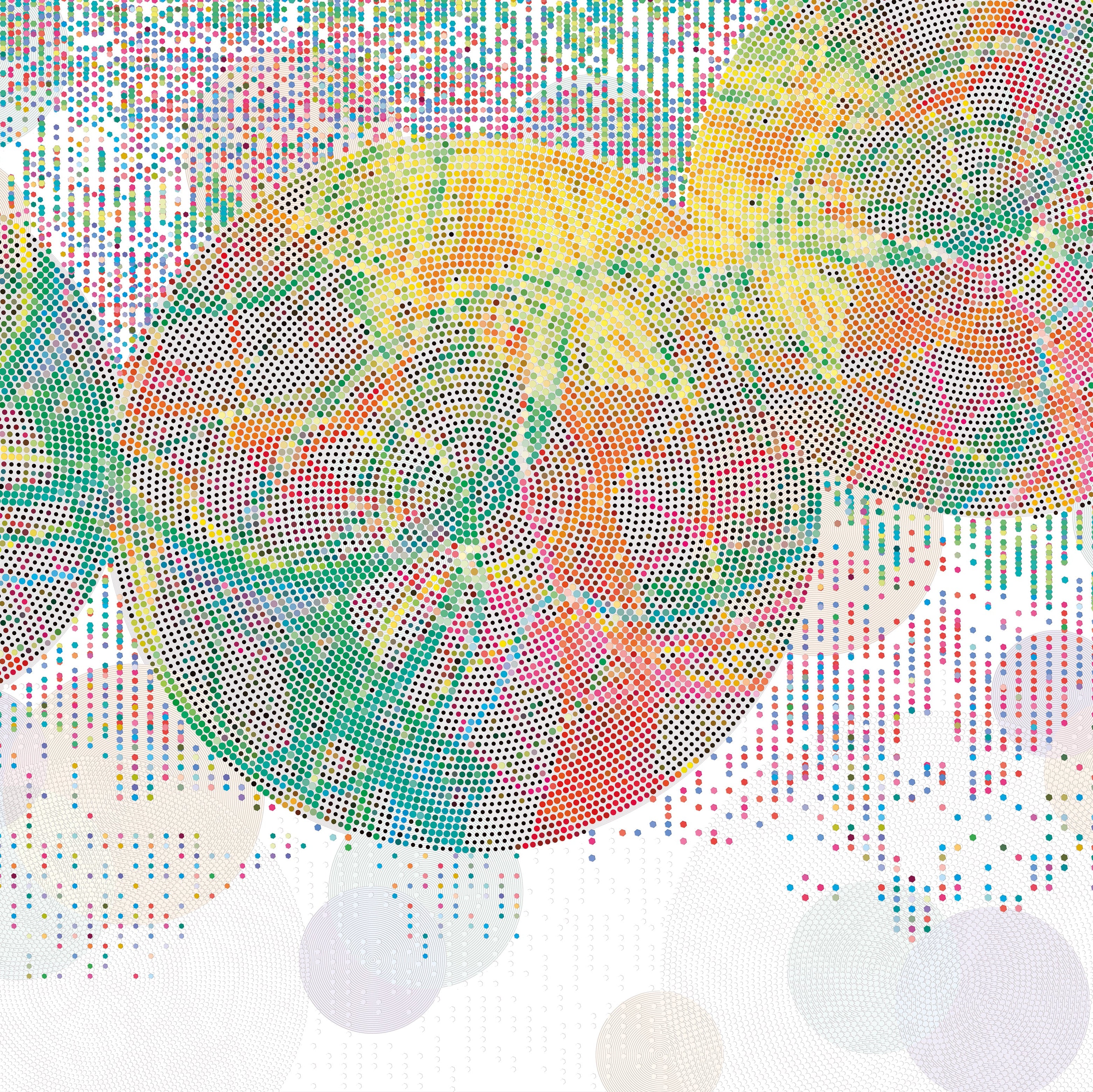 3D Dotted Digital Bloom - Printed Mural