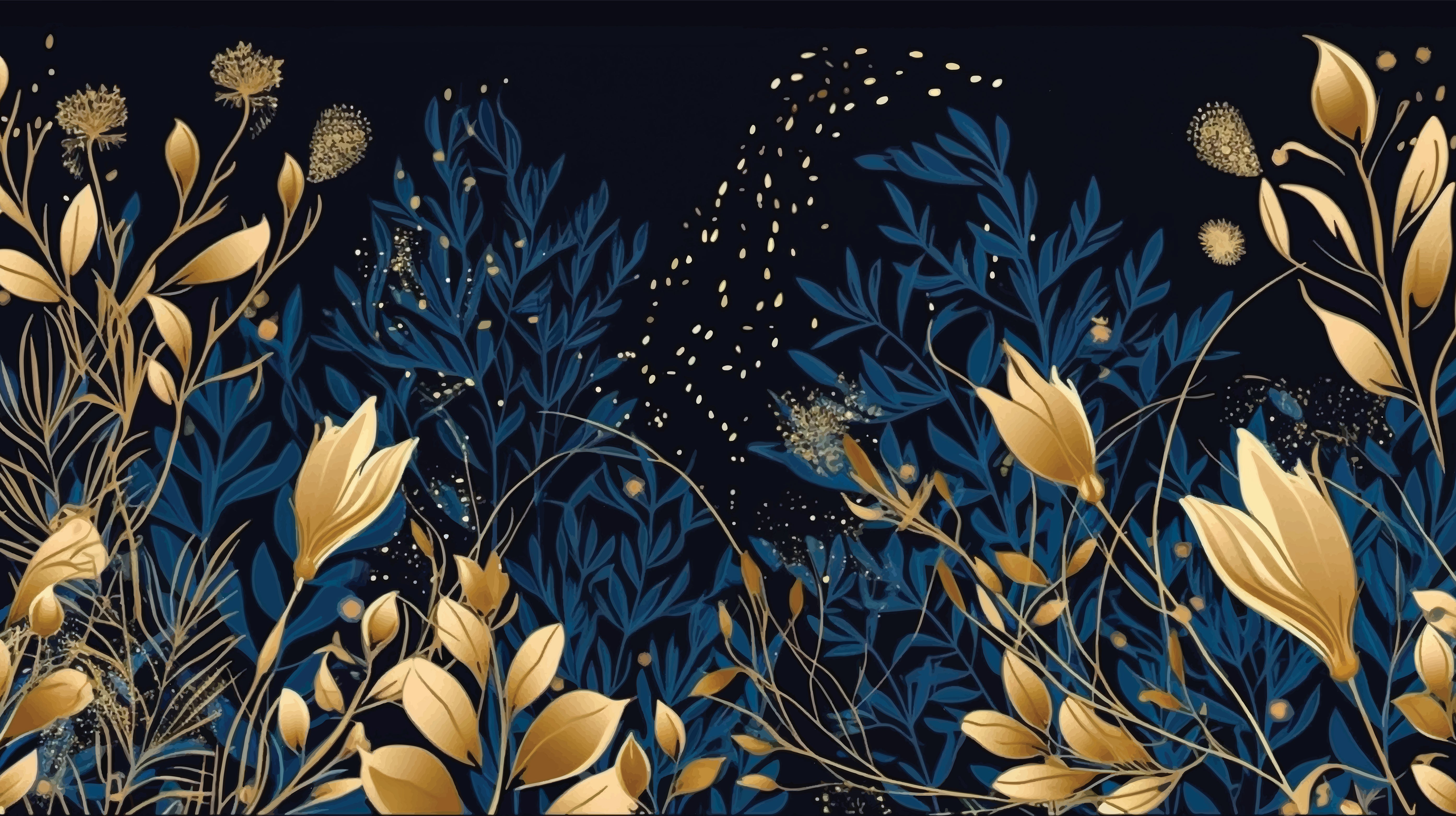 Sky Blue & Golden Bloom