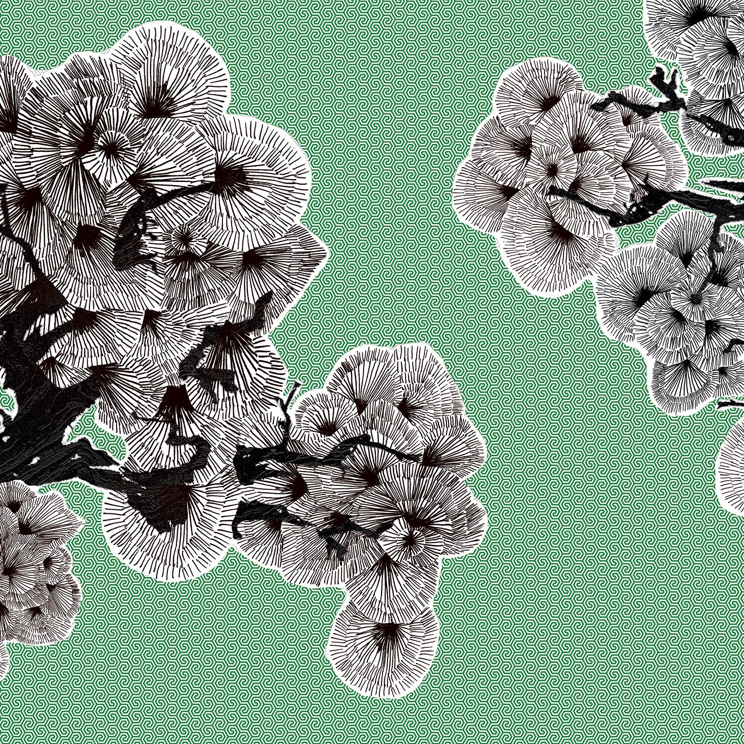 3D Ink Blossom - Printed Mural