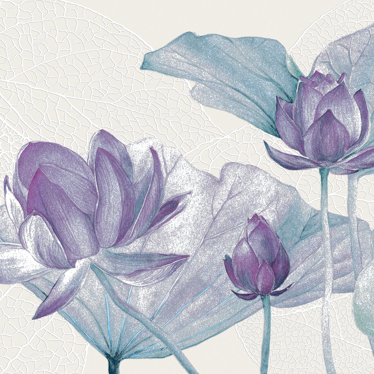 3D Lotus Flower - Printed Mural