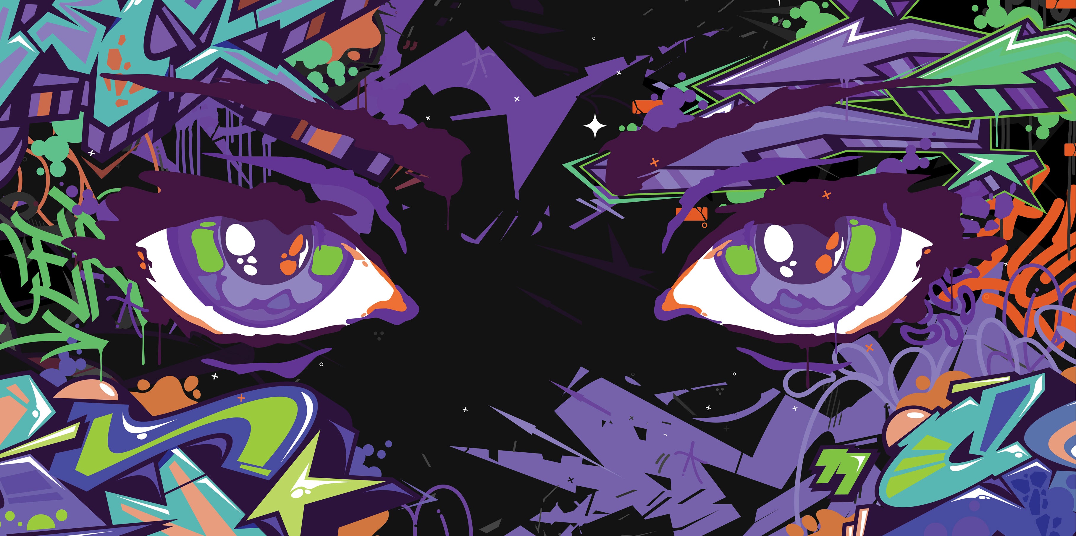 Electric Eyes Graffiti Mural