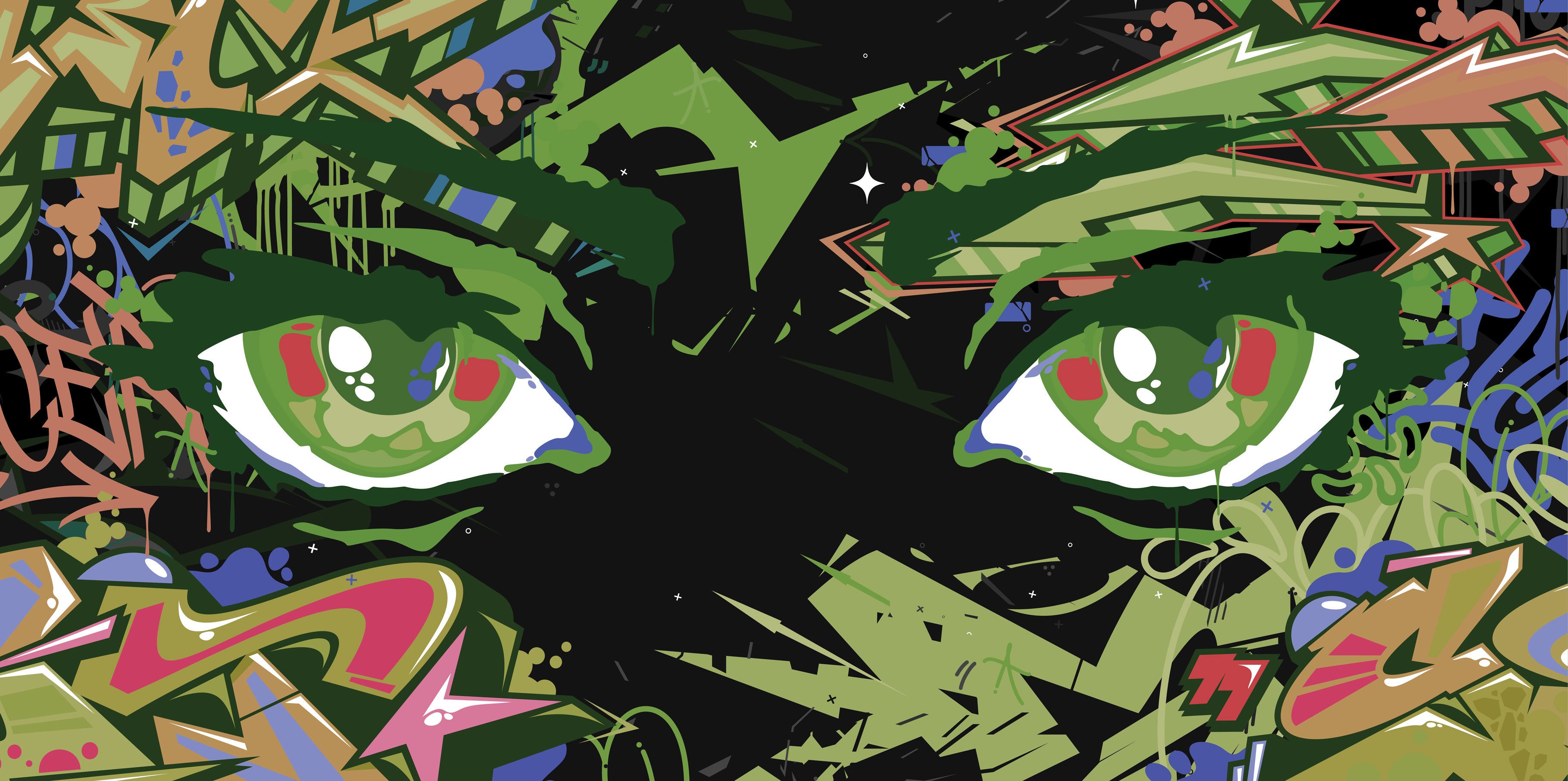 Electric Eyes Graffiti Mural