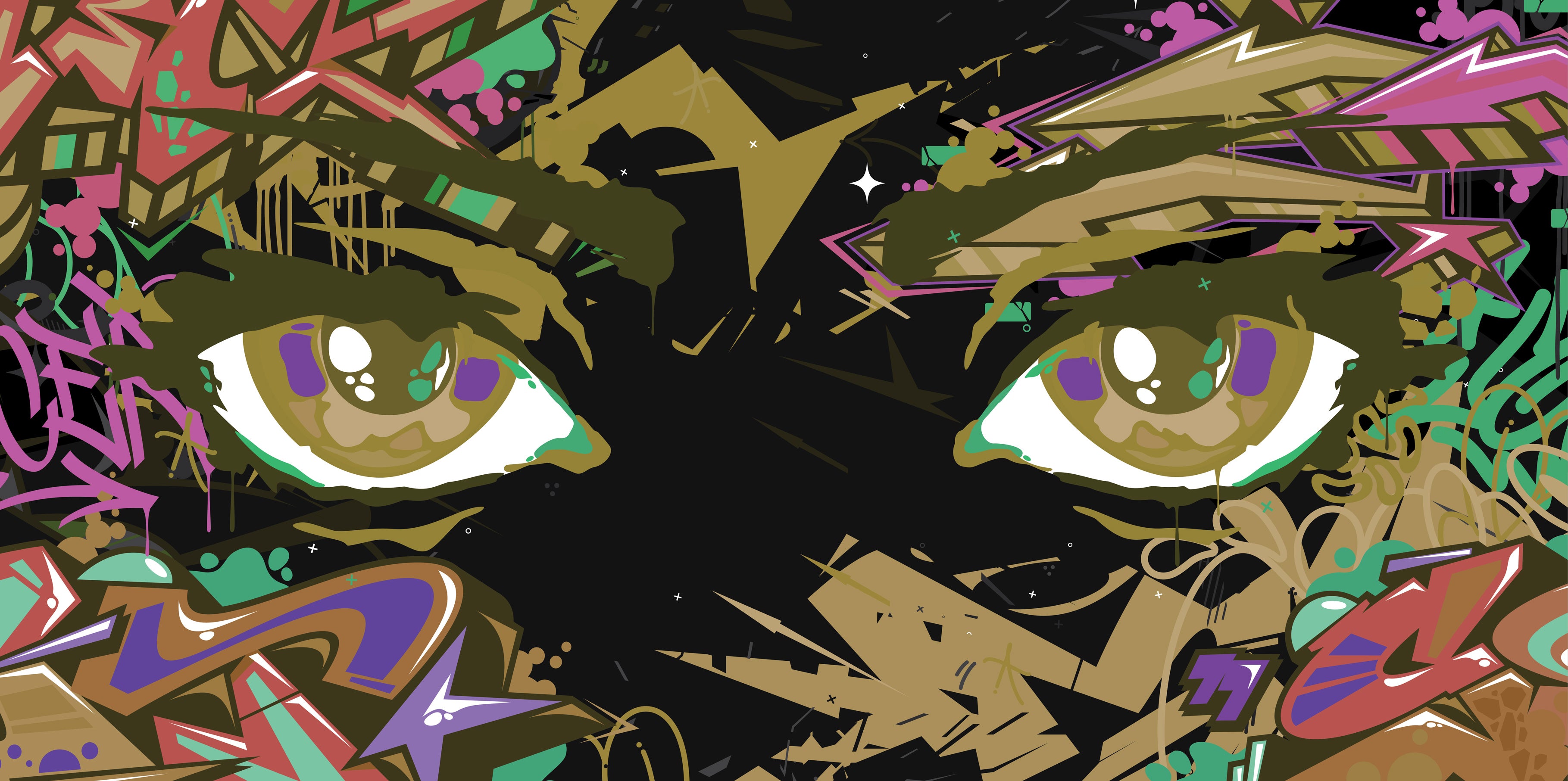 Electric Eyes Graffiti Mural